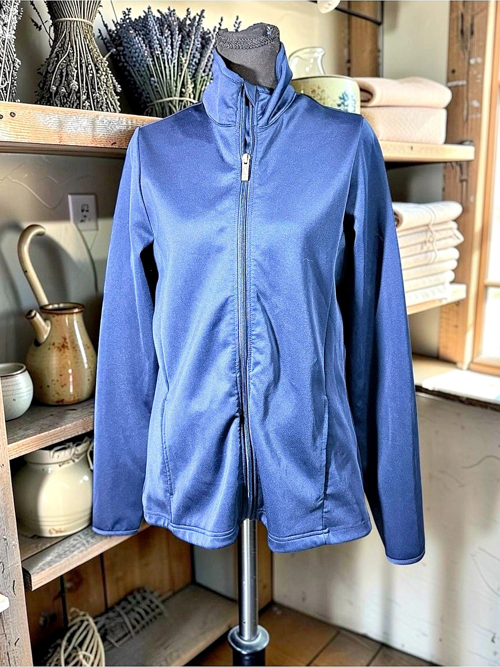 Avia SoftSculpt Zip-Up Active Jacket Women's Blue Jacket Medium